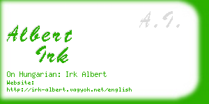 albert irk business card